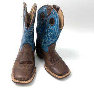 Ariat Crossfire Youth 8.5 Blue Brown Toddler Western Cowboy Leather Boot